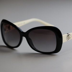 CHANEL 5148 sunglasses - Black and White - Button Collection